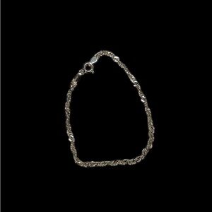 Platinum over 925 Silver Twisted Chain Bracelet - 6.5 in.